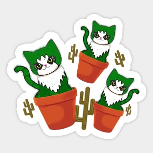 Cacti Cats Sticker